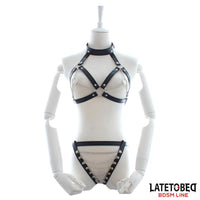 Latetobed BDSM Line - Bondage Bra And Panties Set With Chains
