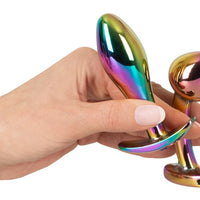 Anos Finest Butt Wear - Metal Butt Plug Set in Rainbow Colours