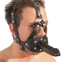Zado Fetish - Dildo and Gag with Leather Facial Harness
