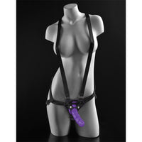 Dillio - Purple 6″ Strap-On Suspender Harness Set