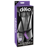 Dillio - Purple 6″ Strap-On Suspender Harness Set