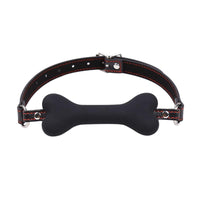 Fetish Addict - Silicone Bone Shape Gag 12CM Black