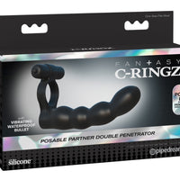 Fantasy C-Ringz - Posable Partner Penetrator Double Dildo - Black