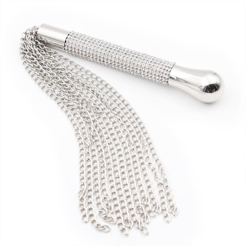 Latetobed BDSM Line - Chain Flogger With Diamonds Handle