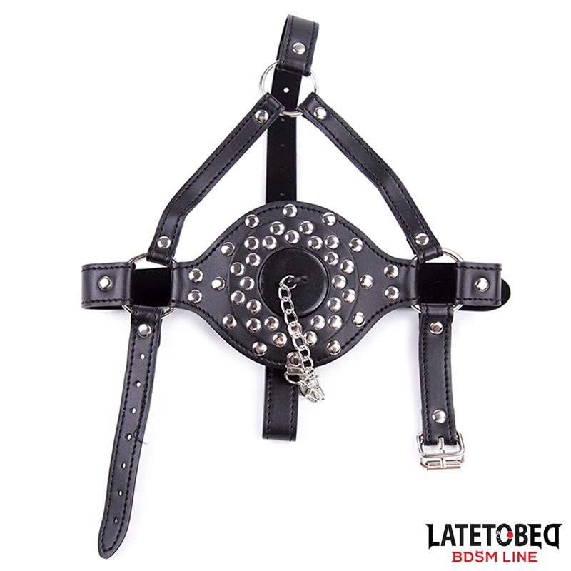 Latetobed BDSM Line - Facial Harness With Removable Accessory Adjustable Toilet Lid