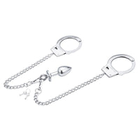 Latetobed BDSM Line - Metal Handcuffs With Chain And Anal Plug