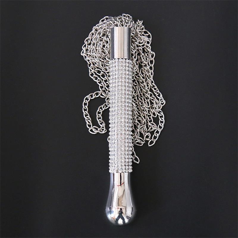 Latetobed BDSM Line - Chain Flogger With Diamonds Handle