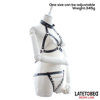 Latetobed BDSM Line - Bondage Bra And Panties Set With Chains