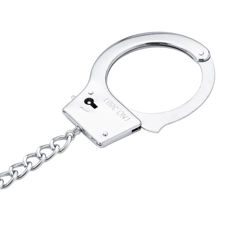 Latetobed BDSM Line - Metal Handcuffs With Chain And Anal Plug