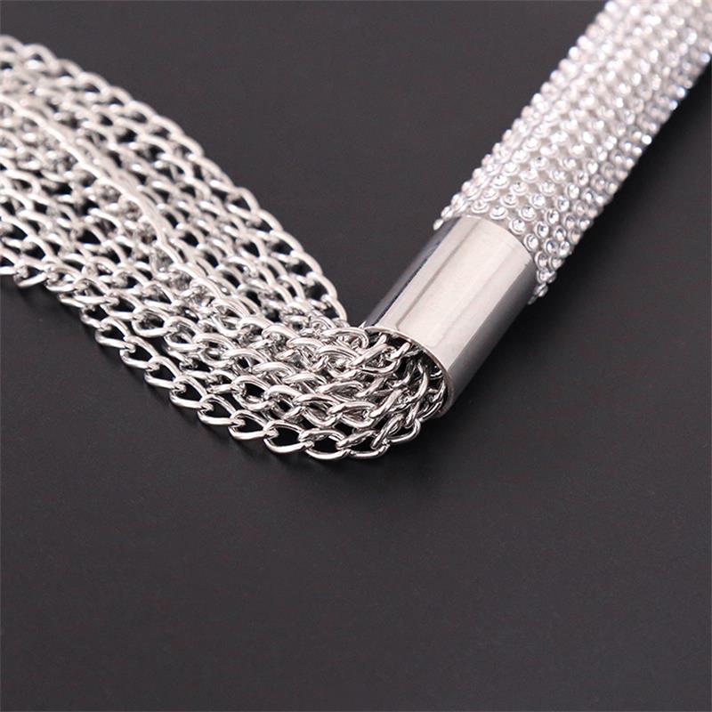 Latetobed BDSM Line - Chain Flogger With Diamonds Handle