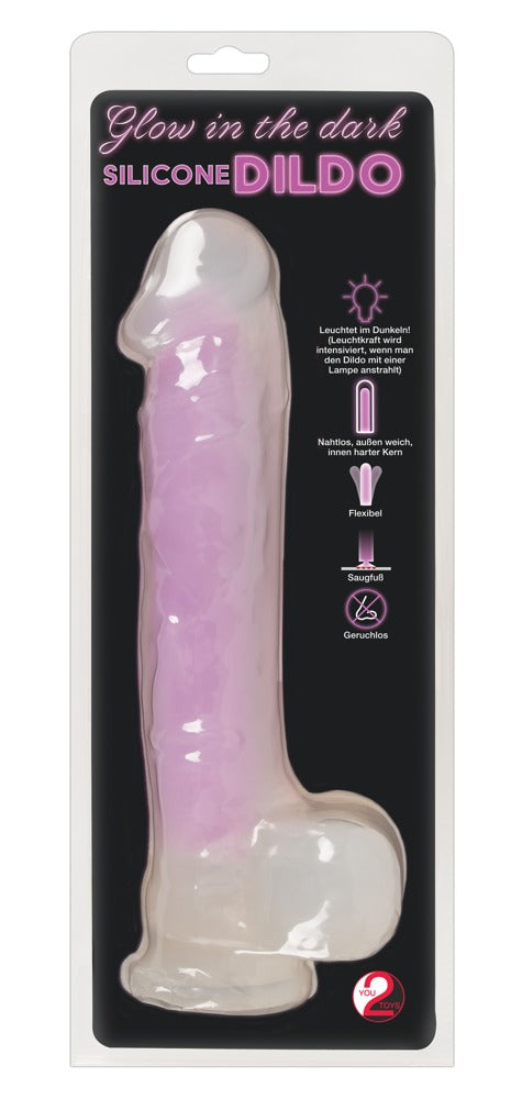 You2Toys Glow in the Dark - Silicone Dildo Pink