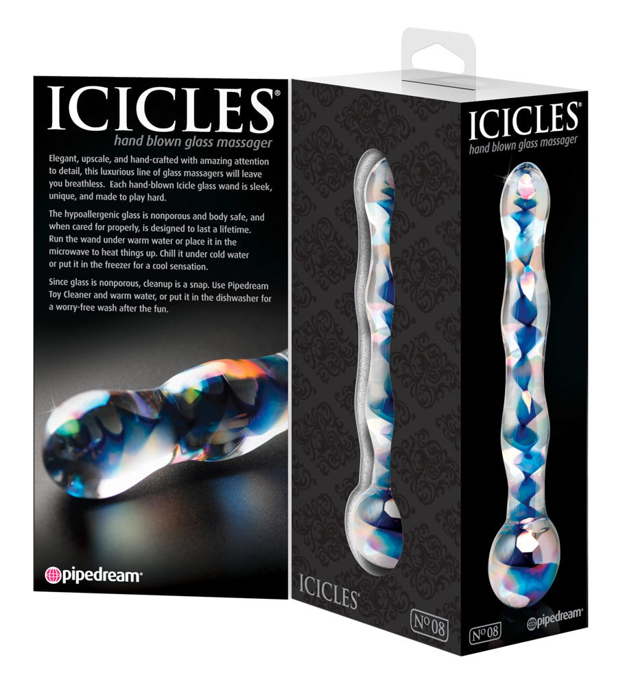 Icicles Hand Blown Glass Massager - N. 8