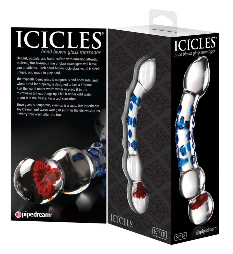 Icicles Hand Blown Glass Massager - N. 18