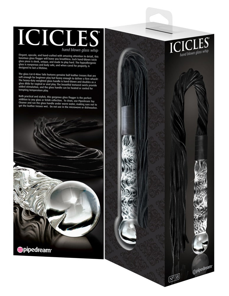 Icicles Hand Blown Glass Whip - N. 38