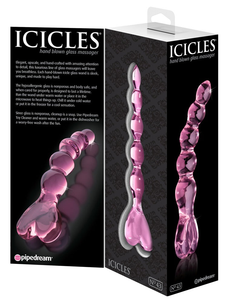 Icicles Hand Blown Glass Massager - N. 43