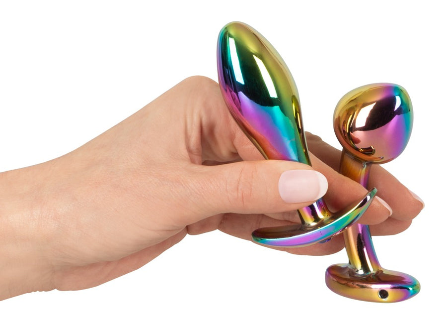 Anos Finest Butt Wear - Metal Butt Plug Set in Rainbow Colours