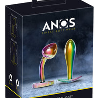 Anos Finest Butt Wear - Metal Butt Plug Set in Rainbow Colours