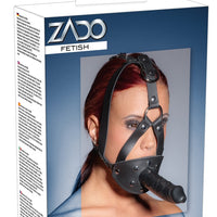 Zado Fetish - Dildo and Gag with Leather Facial Harness