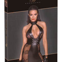 Noir Handmade - Short Tulle Dress Powerwetlook Inserts And Corset Binding