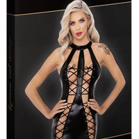 Noir Handmade - Powerwetlook Dress With Double Lace-Up Front