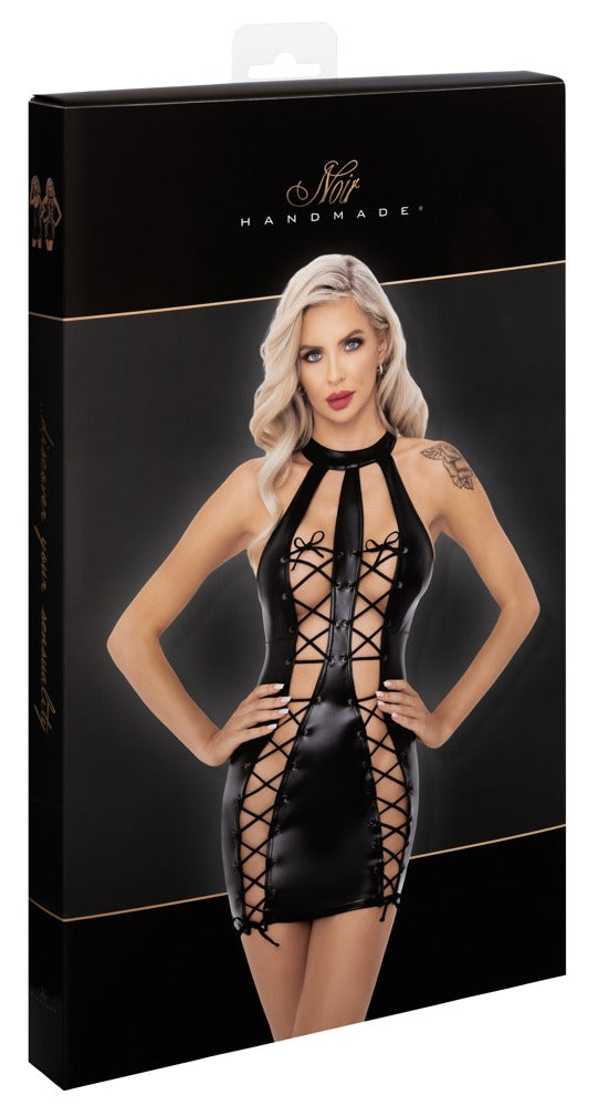 Noir Handmade - Powerwetlook Dress With Double Lace-Up Front