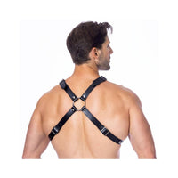 Rimba Bondage Play - Crossed Leather Adjustable Harness Man