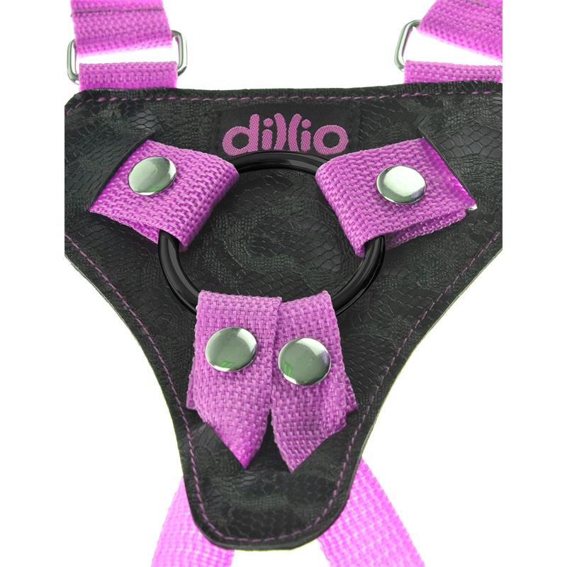 Dillio - Pink 19cm Strap-On Suspender Harness Set