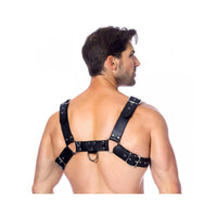 Rimba Bondage Play - Crossed Adjustable Leather Harness Man