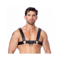 Rimba Bondage Play - Crossed Adjustable Leather Harness Man