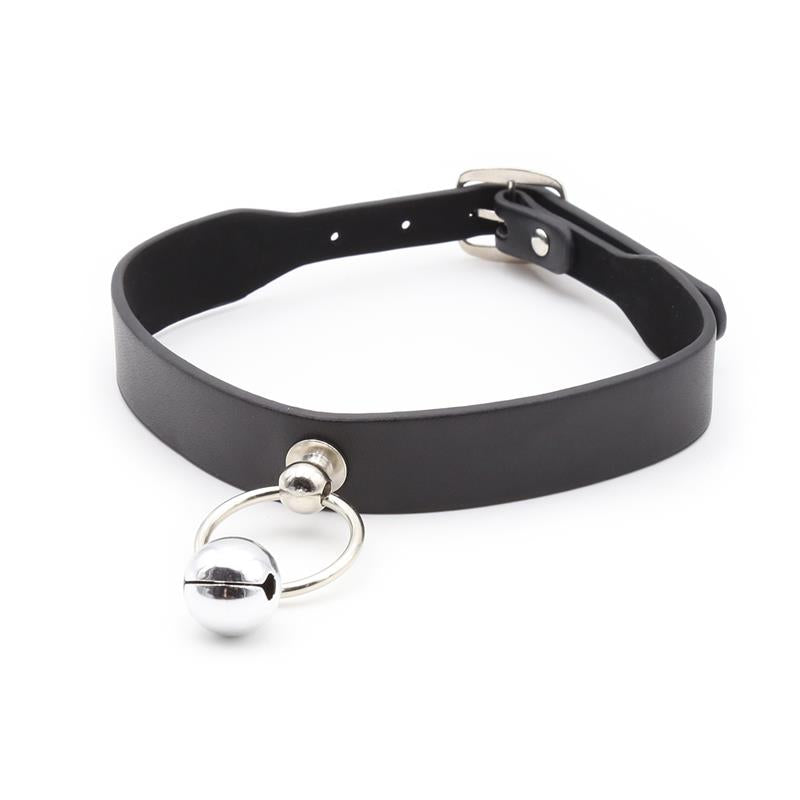 Fetish Addict - Collar with Hoop and Bell Black