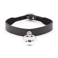 Fetish Addict - Collar with Hoop and Bell Black