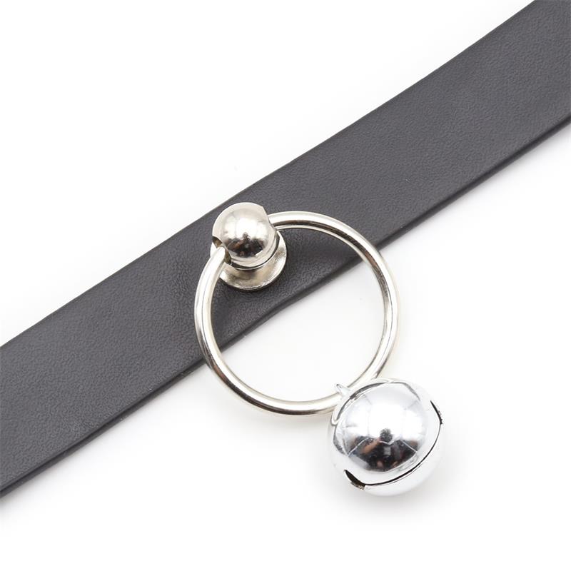 Fetish Addict - Collar with Hoop and Bell Black