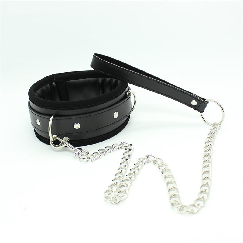 Fetish Addict - Collar with Metal Leash and Pedded Interior