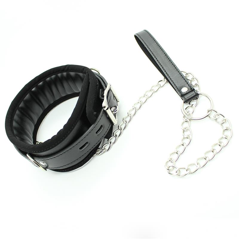 Fetish Addict - Collar with Metal Leash and Pedded Interior