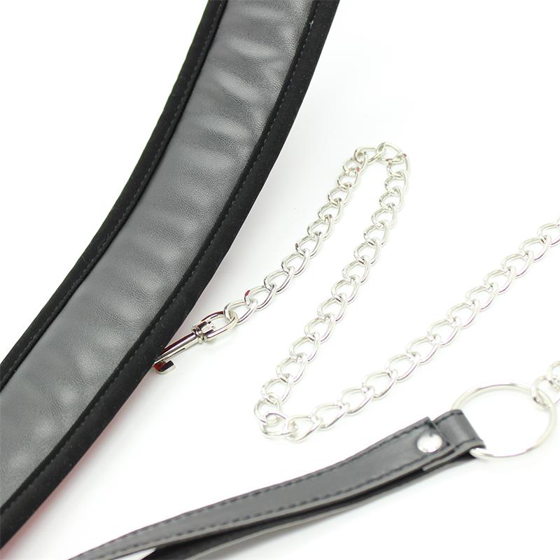Fetish Addict - Collar with Metal Leash and Pedded Interior