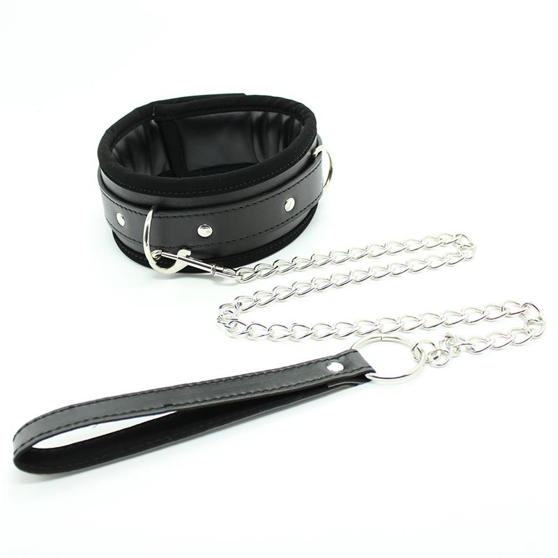Fetish Addict - Collar with Metal Leash and Pedded Interior