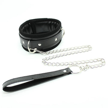 Fetish Addict - Collar with Metal Leash and Pedded Interior