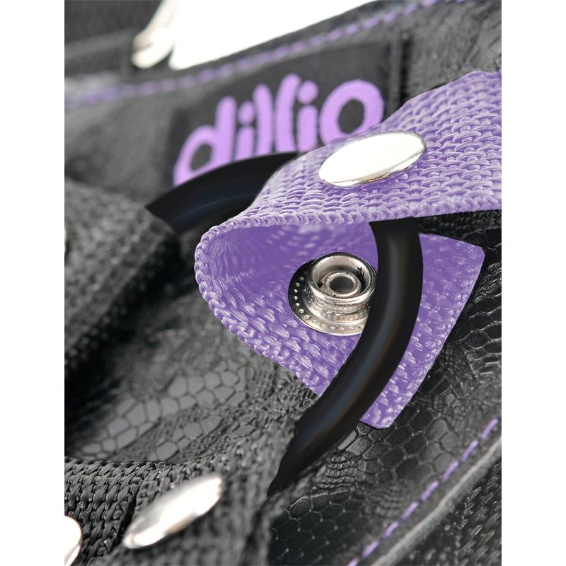 Dillio - Purple 19cm Strap-On Suspender Harness Set