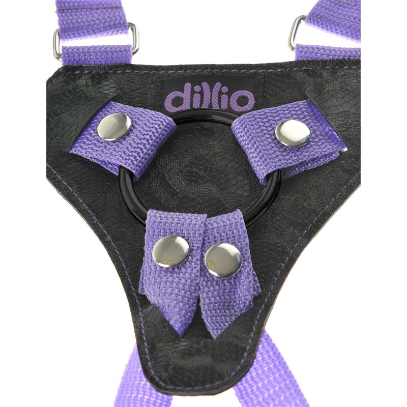Dillio - Purple 19cm Strap-On Suspender Harness Set