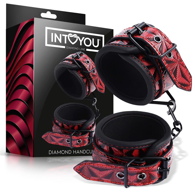 IntoYou Diamond Line - Adjustable Padded Cuffs Vegan Leather