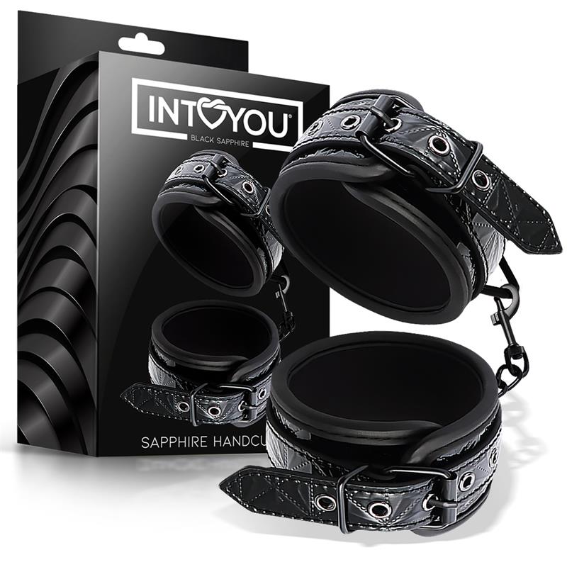 IntoYou Black Sapphire - Adjustable Cuffs Vegan Leather