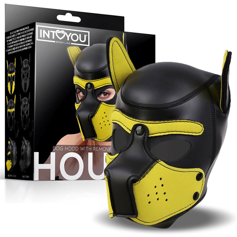 IntoYou BDSM Line - Mask Hound Dog Hood Black & Yellow