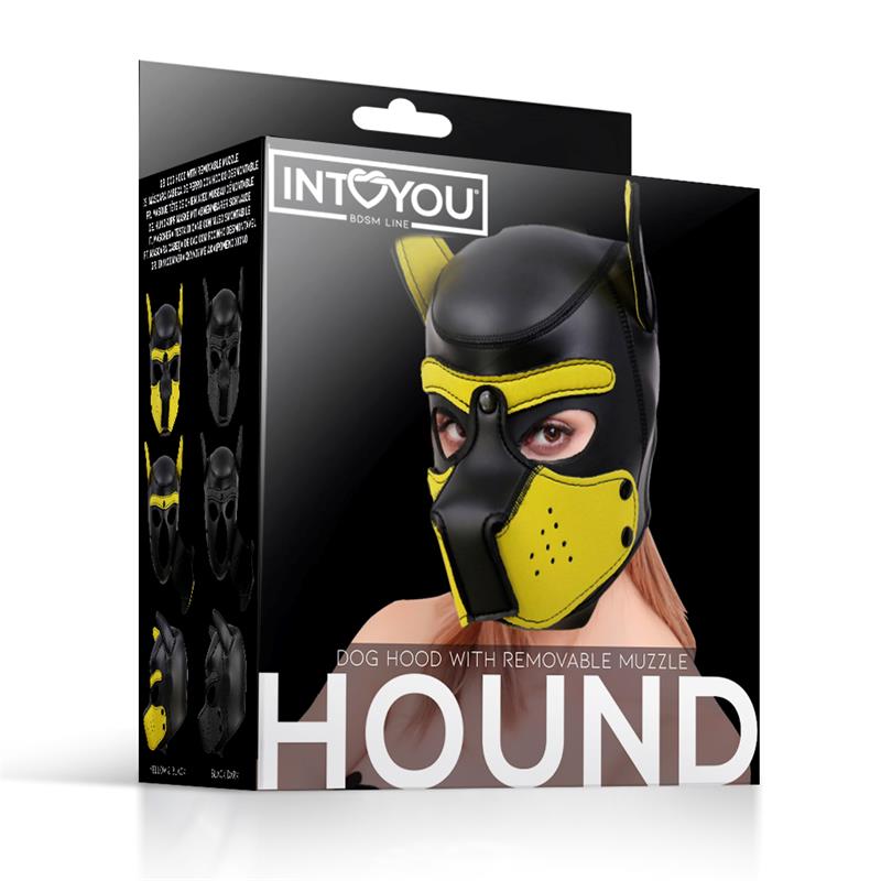 IntoYou BDSM Line - Mask Hound Dog Hood Black & Yellow