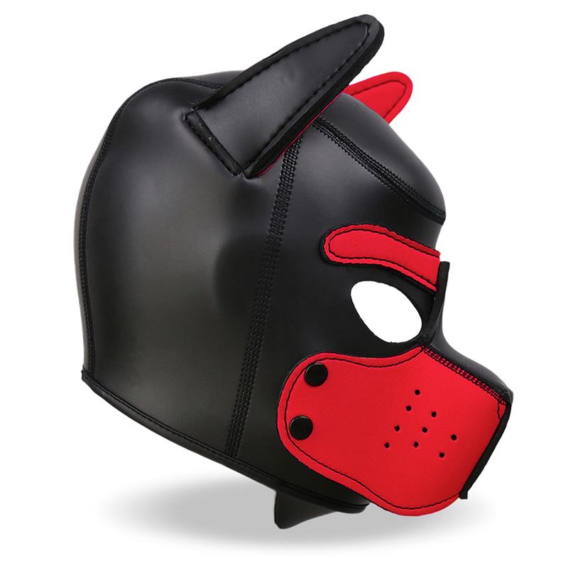 IntoYou BDSM Line - Mask Hound Dog Hood Black & Red