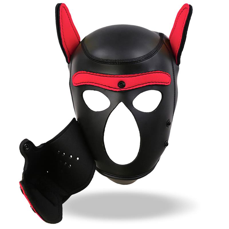 IntoYou BDSM Line - Mask Hound Dog Hood Black & Red
