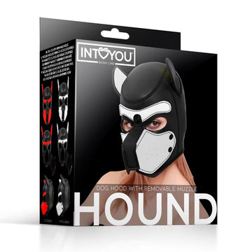 IntoYou BDSM Line - Mask Hound Dog Hood Black & White