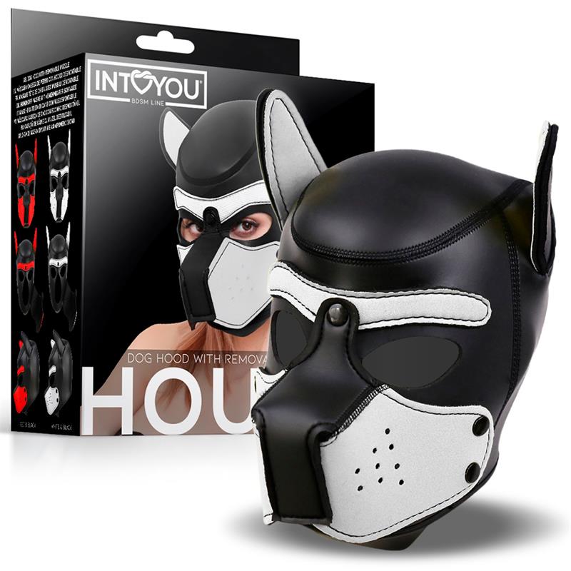 IntoYou BDSM Line - Mask Hound Dog Hood Black & White