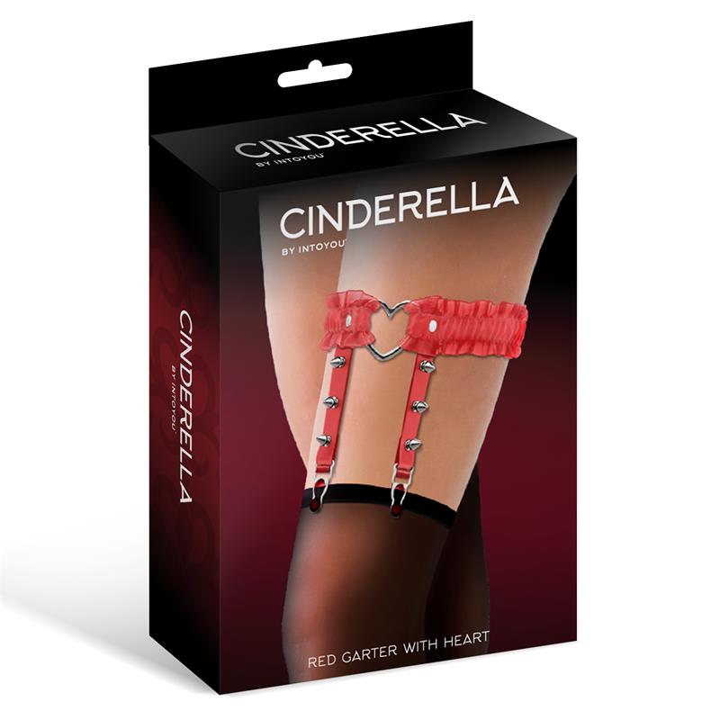 Cinderella - Garter Harness Donna rosso a balze con cuore