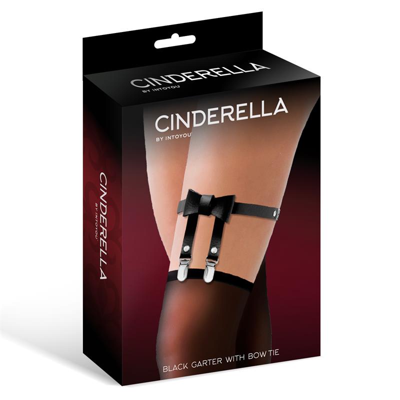 Cinderella - Garter Harness Donna con Fiocco nero con cuore