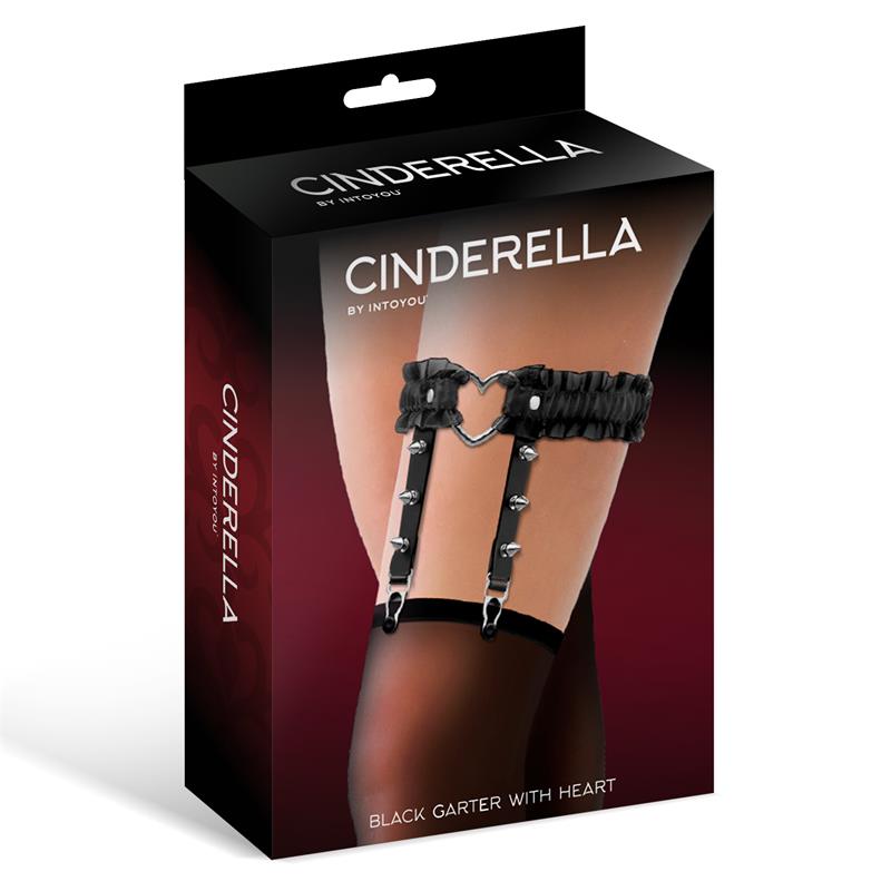 Cinderella - Garter Harness Donna nero a balze con cuore